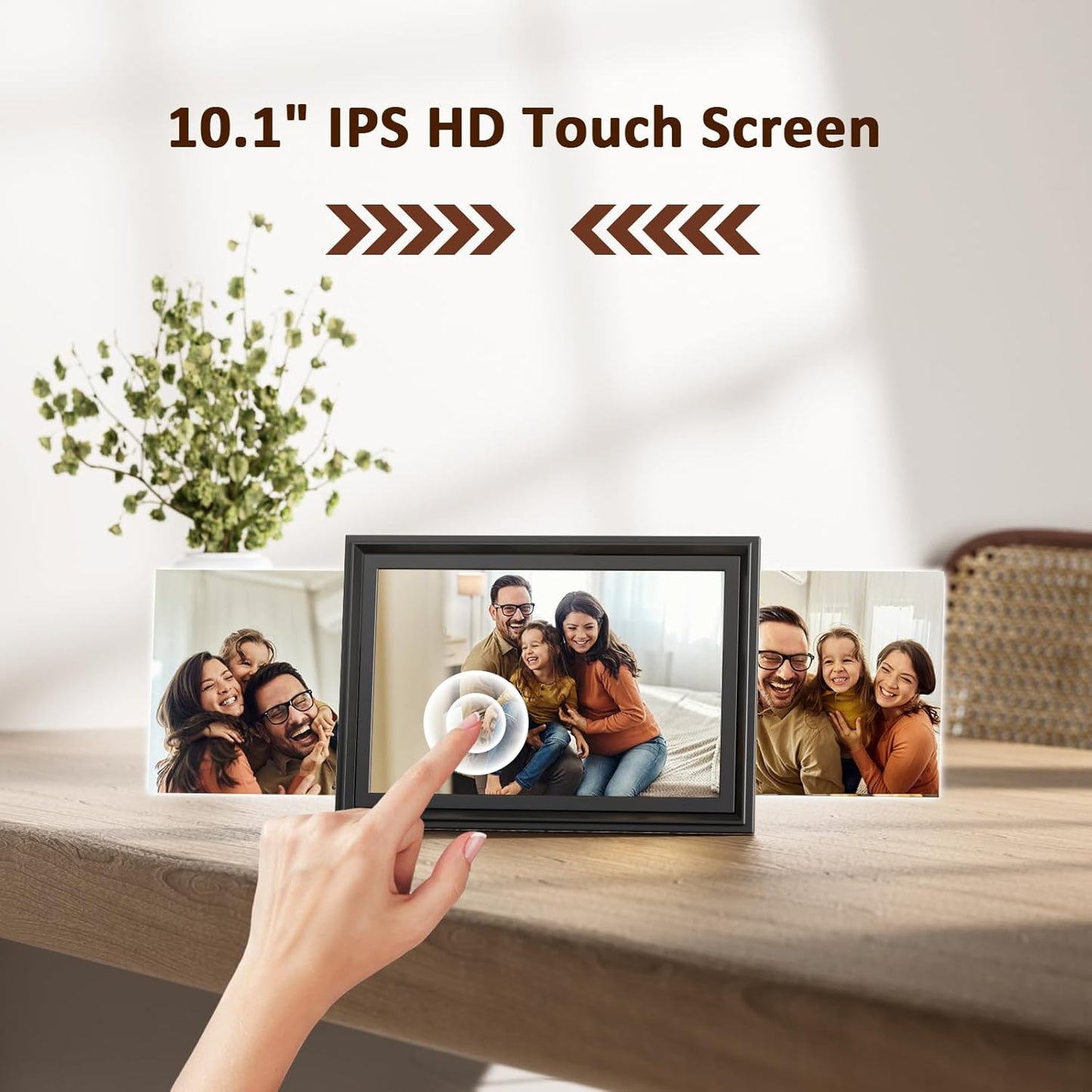10.1 inch Digital Picture Frame WiFi Digital Photo Frame with 1280x800 IPS LCD Touch Screen, Auto-Rotate, Slideshow, to Share Photos or Videos Instantly via Uhale App from Anywhere
