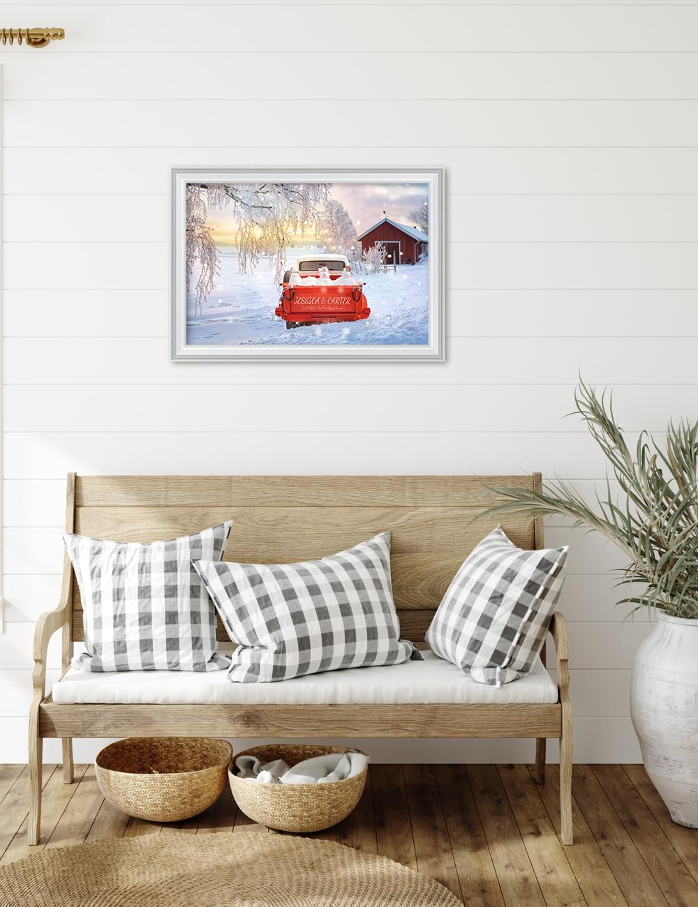 IPIC - Timeless Love Through the Seasons, Winter, Personalized Canvas Wall Art with Names, Custom Gift for Couples, Romantic Anniversary or Wedding Present for Bedroom or Living Room Decor