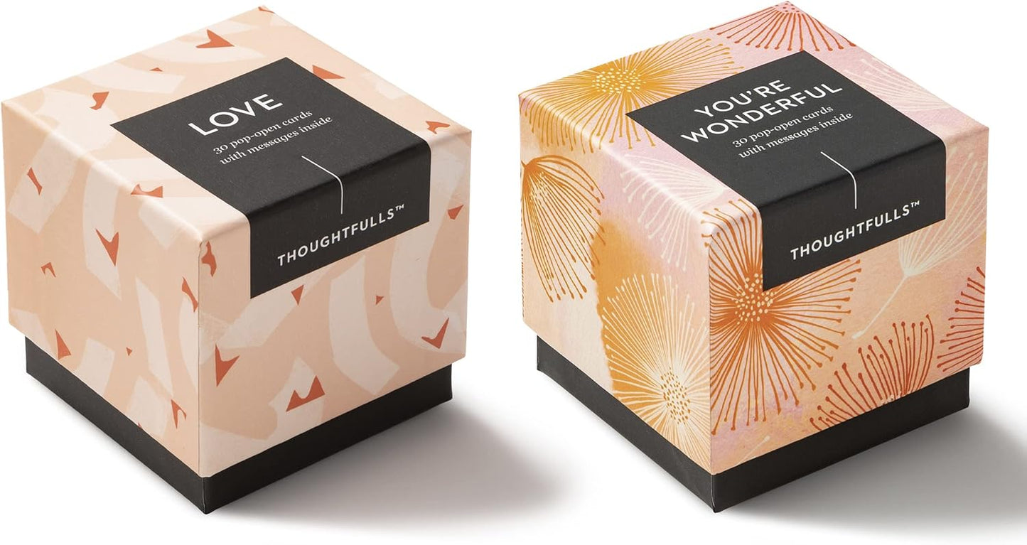 Compendium ThoughtFulls Pop-Open Cards — 2-Pack of Love and You're Wonderful — 60 Pop-Open Cards, Each with a Different Message Inside