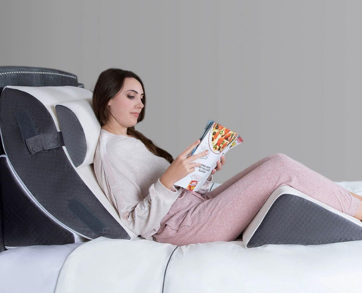 Kölbs Bed Wedge Pillow Chic Jacquard Cover Wedge Pillow for Sleeping and Acid Reflux, Heartburn (4 Piece Wedge Set)