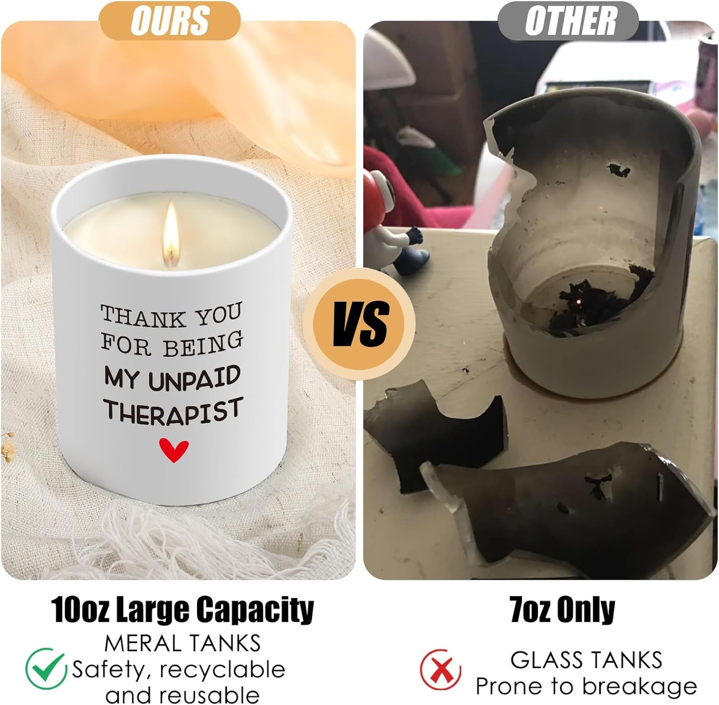 Thank You Gifts for Teacher Appreciation, 10oz Therapist Gifts for Best Friends, Friendship Gift for Bestie, Thanksgiving Birthday Gift for Teacher Coworkers Employee, Scented Soy Candles
