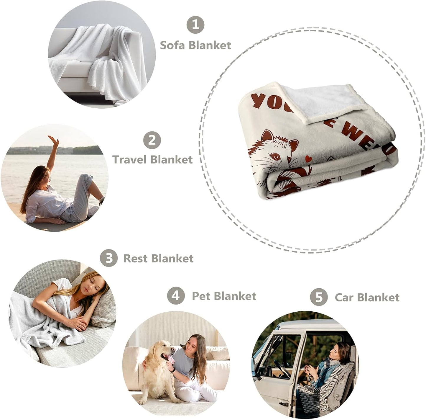 Best Friend Birthday Gifts for Women Friendship, Friendship Gifts for Best Friend Women, Cozy Best Friends Throw Blanket, Cute Raccoon and Opossum Blanket 60"x50"