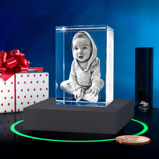 ArtPix 3D Crystal Photo, Personalized Gifts for Women, Wife, Her, Him, Men, Husband, Grandma, Great Customized Gift With Your Own Photo, Custom Glass 3D Laser Etched Picture Wedding