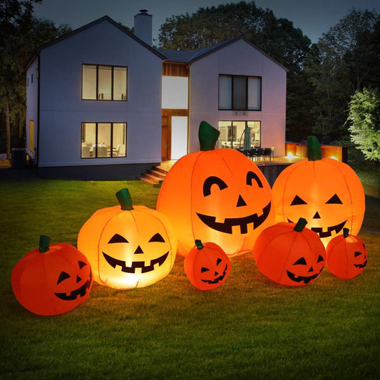 Sizonjoy 7 Ft Halloween Blow up Inflatable Pumpkin Decoration-Lighted Halloween Inflatable Pumpkin for Home Yard Garden Indoor and Outdoor Decoration