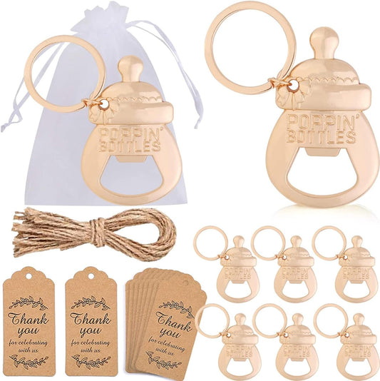 40 Pack Baby Bottle Opener Baby Shower Party Favor Opener Cute Baby Bottle Shaped Bottle Opener Baby Shower Souvenirs Gifts for Guest Wedding Favor Kids Birthday Party Decor (Poppin Keychain Style)