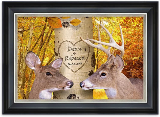IPIC - Oh My Dear, Personalized Framed Wall Art with Names and Date on, Giclee Prints with Solid Wood Frame, Customized Gift and Memorial Gifts for Wedding Anniversary.