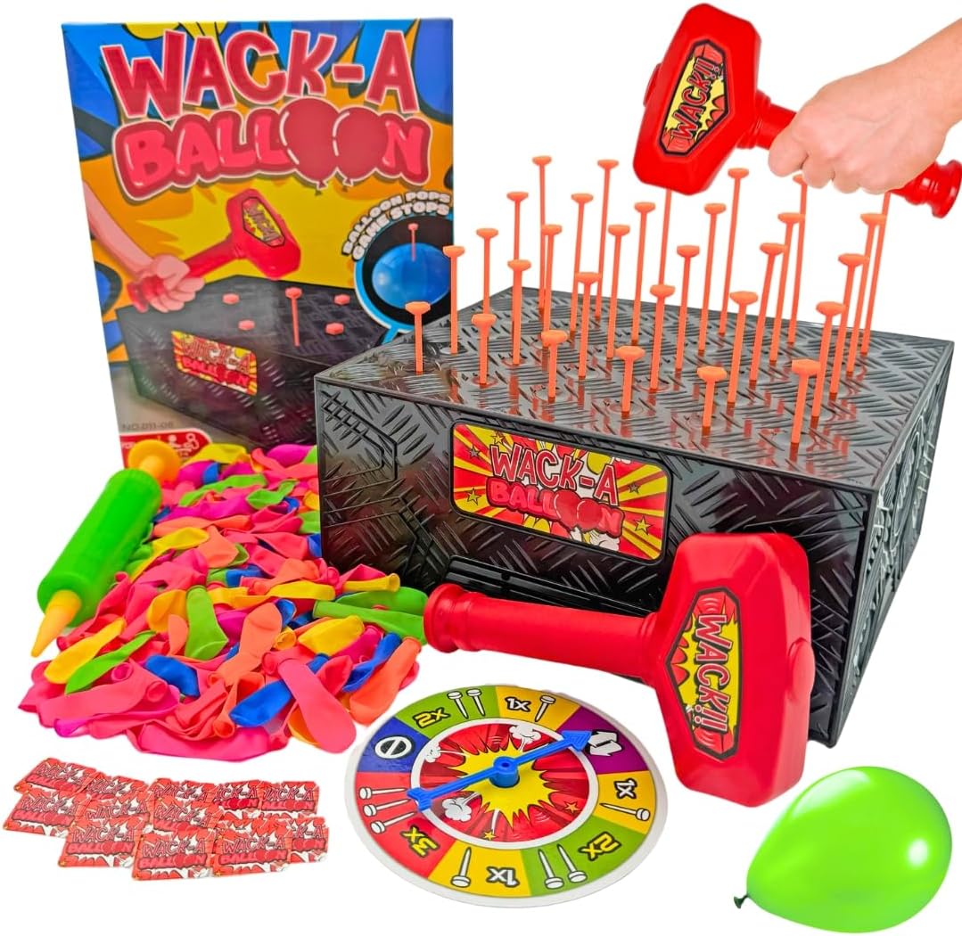 Wack A Balloon - Strategy Balloon Popping Game for Kids and Adults, Family Game Night Favorite, Perfect for Holiday, Party, Classroom Games