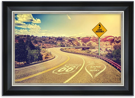 IPIC - Love Journey Personalized Framed Wall Art with Names and Date on, Giclee Prints with Solid Wood Frame, Customized Gift and Memorial Gifts for Wedding Anniversary.