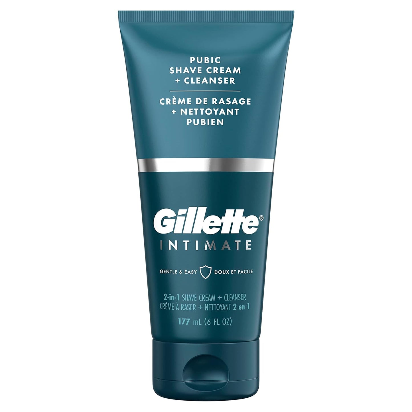 Gillette Intimate 2 in 1 Pubic Shave Cream + Cleanser, Gentle Formula, Formulated for Pubic Hair & Skin, with Aloe, Paraben Free (177 ml)