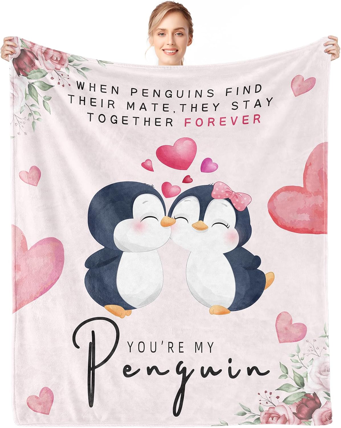 Gifts for Her Him, Anniversary Birthday Gifts for Women Men, Romantic I Love You Blanket 60x50in, Wedding Gifts for Couple Wife Husband, Best Christmas Valentines Mothers Fathers Day Presents