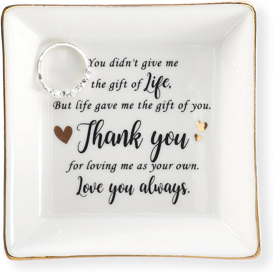 HOME SMILE Ceramic Ring Dish Jewelry Tray for Mom Sister Friends