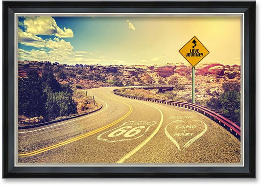 IPIC - Love Journey, Personalized Ideal Gift Custom Framed Wall Art with Names and Date, Giclee Prints with Solid Wood Frame, Unique and Memorable Present. Wall Art for Home Decor.