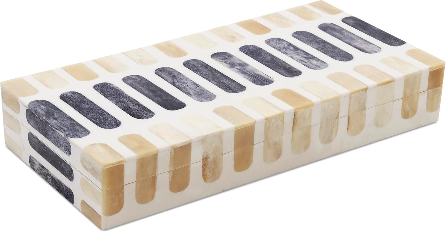 Handicrafts Home Handmade Patisserie Pattern Decorative Box - Storage Organizer, Decor Centrepiece, Memory Keepsakes, Home Decor - Boho Style Treasure Box, Multipurpose Gift - Caramel, 12x6x2