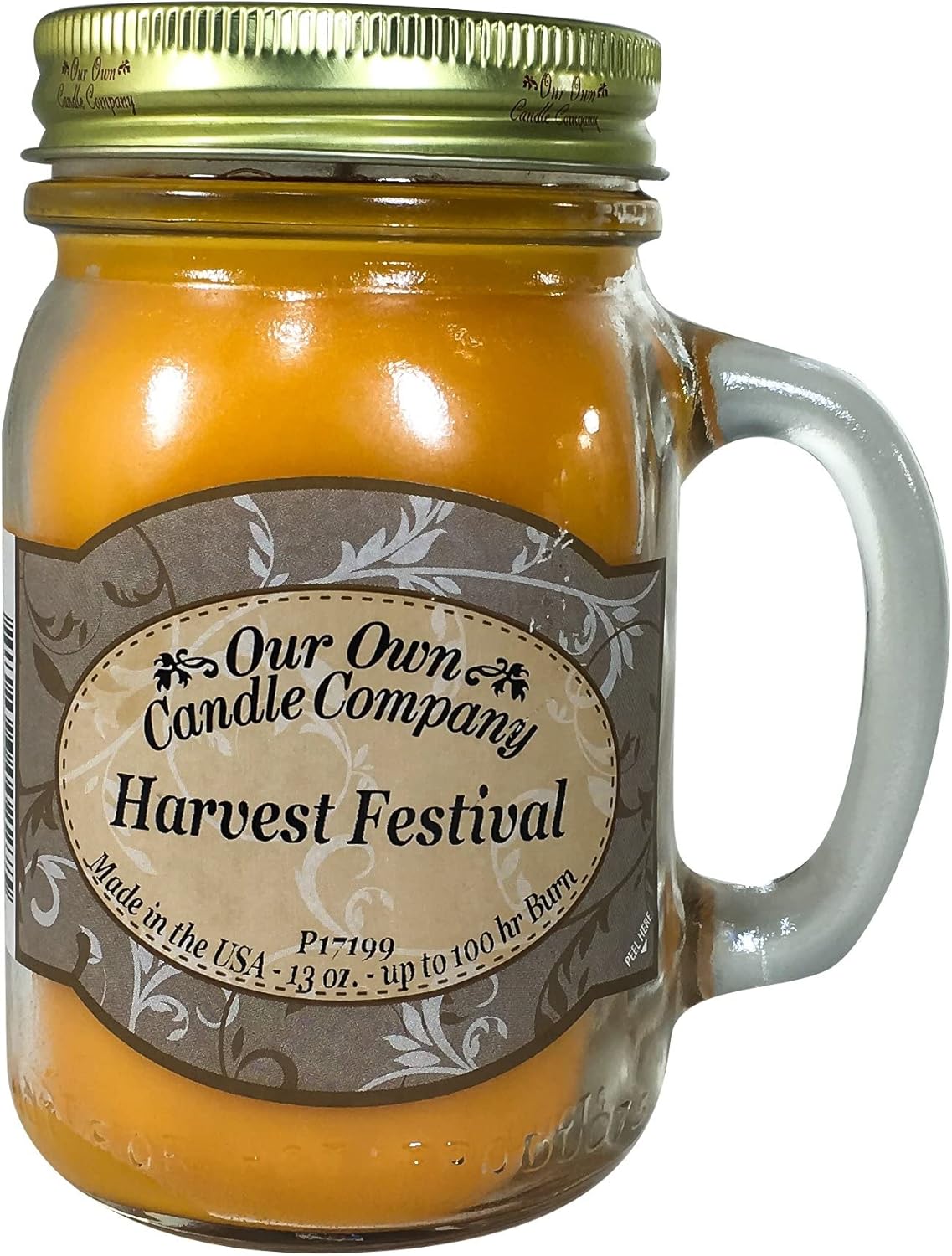 Our Own Candle Company, Harvest Festival Scented Mason Jar Candle, 100 Hour Burn Time, 13 Ounces