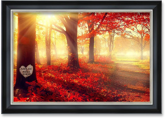 IPIC - You Are My Sunshine, Personalized Framed Wall Art with Names and Date on, Giclee Prints Framed with Solid Wood, Custom Memorial Gifts for Wedding Anniversary. Total Size: 27.25" W x 19.25" H