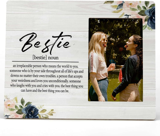 FONDCANYON Bestie Definition Picture Photo Frame Bestie Bff BestFriend Picture Frames, Best Friend Friendship Gifts For Men Women Friends Birthday Christmas Girls (4x6 Inch Photo)