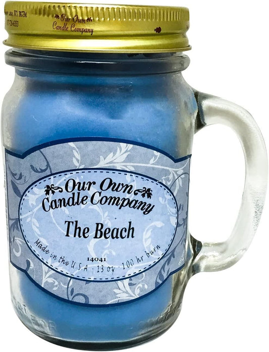 Our Own Candle Company, The Beach Scented Mason Jar Candle, 100 Hour Burn Time, 13 Ounces