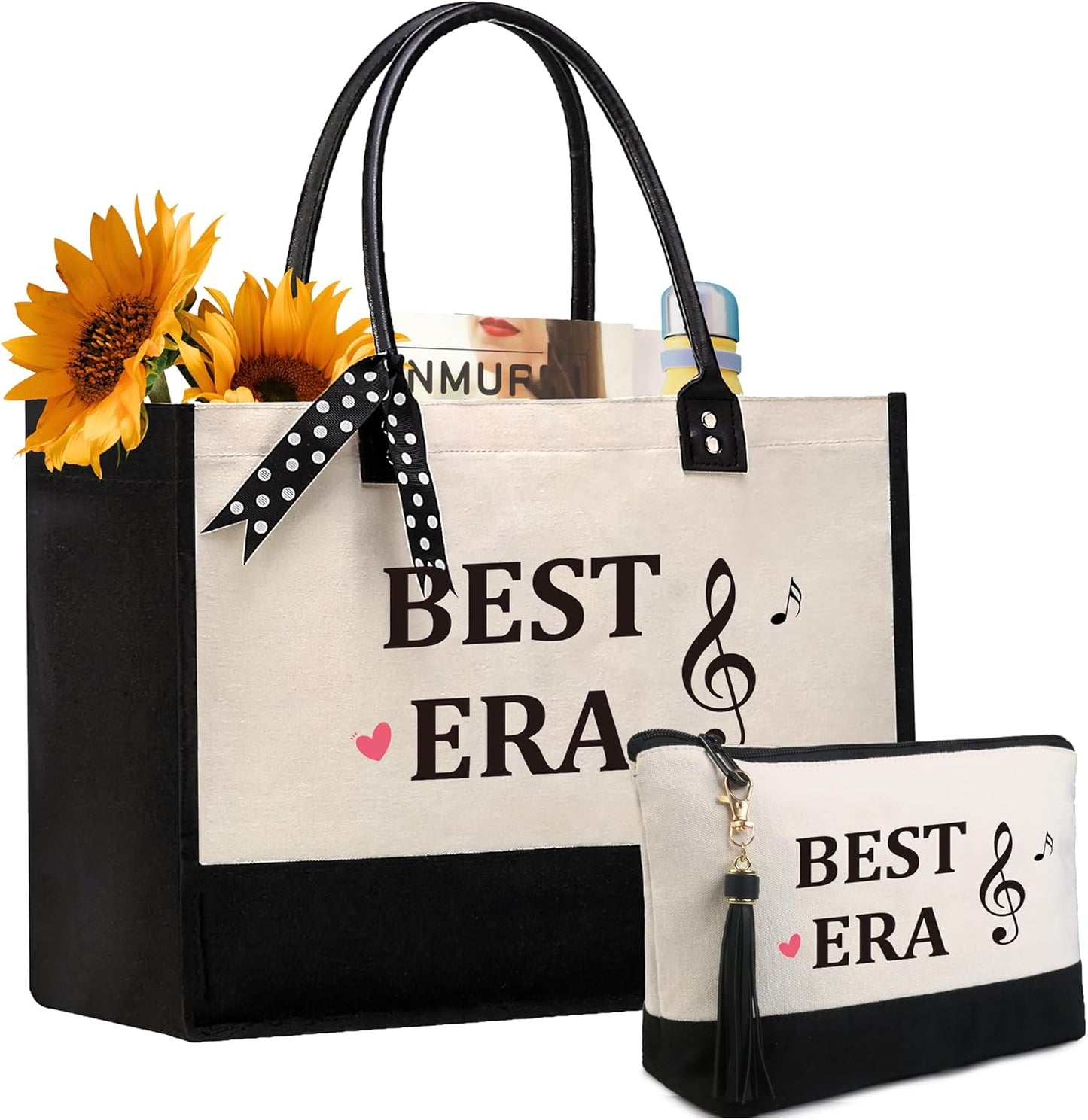 BeeGreen Music Lover Gifts for Women, Top-Handle Handbags Tote Bag for Women Song Lovers with Inner Zipper Pocket & Leather Handles, Christmas Birthday Thank You Appreciation Gift
