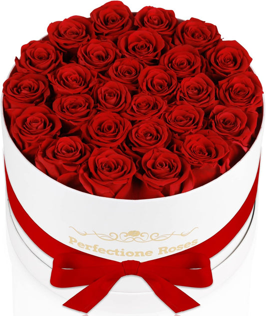Perfectione Roses 27 Roses in a Box, Mothers Day Rose, Preserved Flowers for Her, Flowers for Delivery Birthday Gifts for Women (Red)