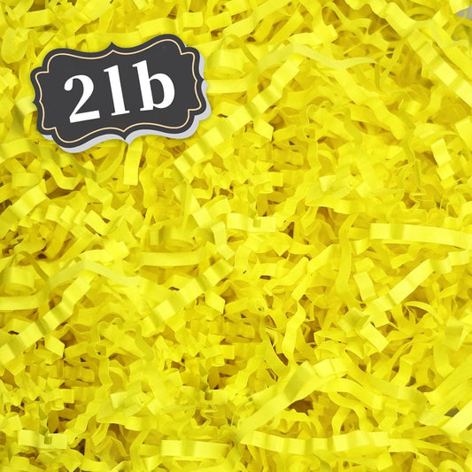 2 LB Fluorescent Yellow Crinkle Cut Paper Shred Filler Great for Gift Wrapping, Basket Filling, Birthday, Wedding, Halloween, Thanksgiving, Christmas Day, New Year Party Decorations Filling Supplies