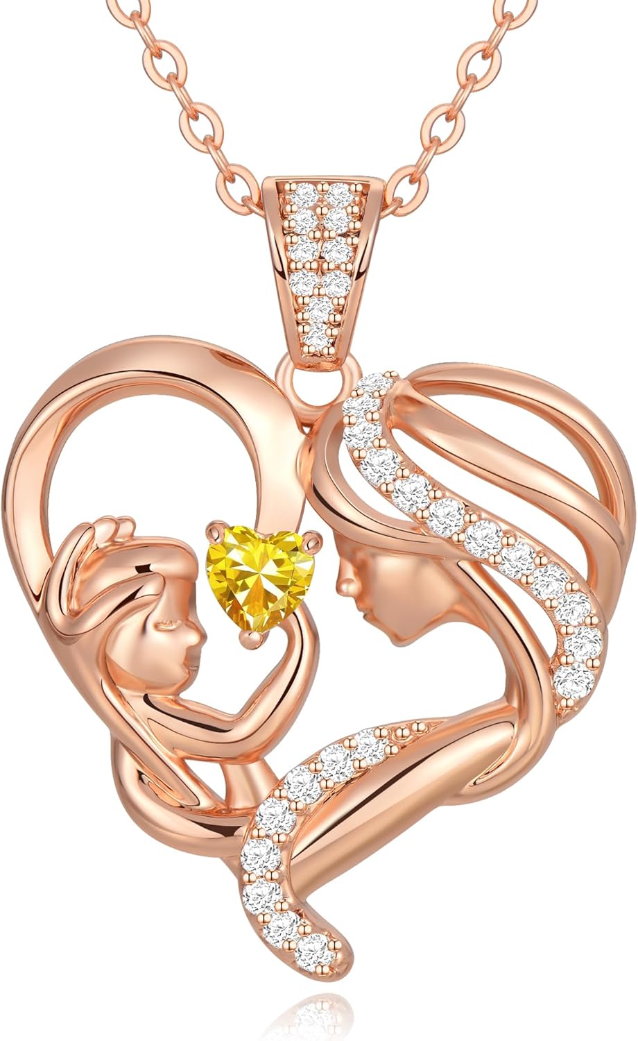 Mothers Day Gifts for Mom Wife Her Grandma, S925 Sterling Silver Birthstone Necklaces Jewelry for Women, Mother's Day Love Heart Pendant Necklace for Anniversary Birthday Christmas Day