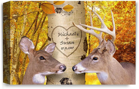 IPIC - Oh My Dear, Personalized Artwork with Names and Date on, Customized Gift for Anniversary,Wedding,Birthday and Holidays.Total Size:24" W x 16" H
