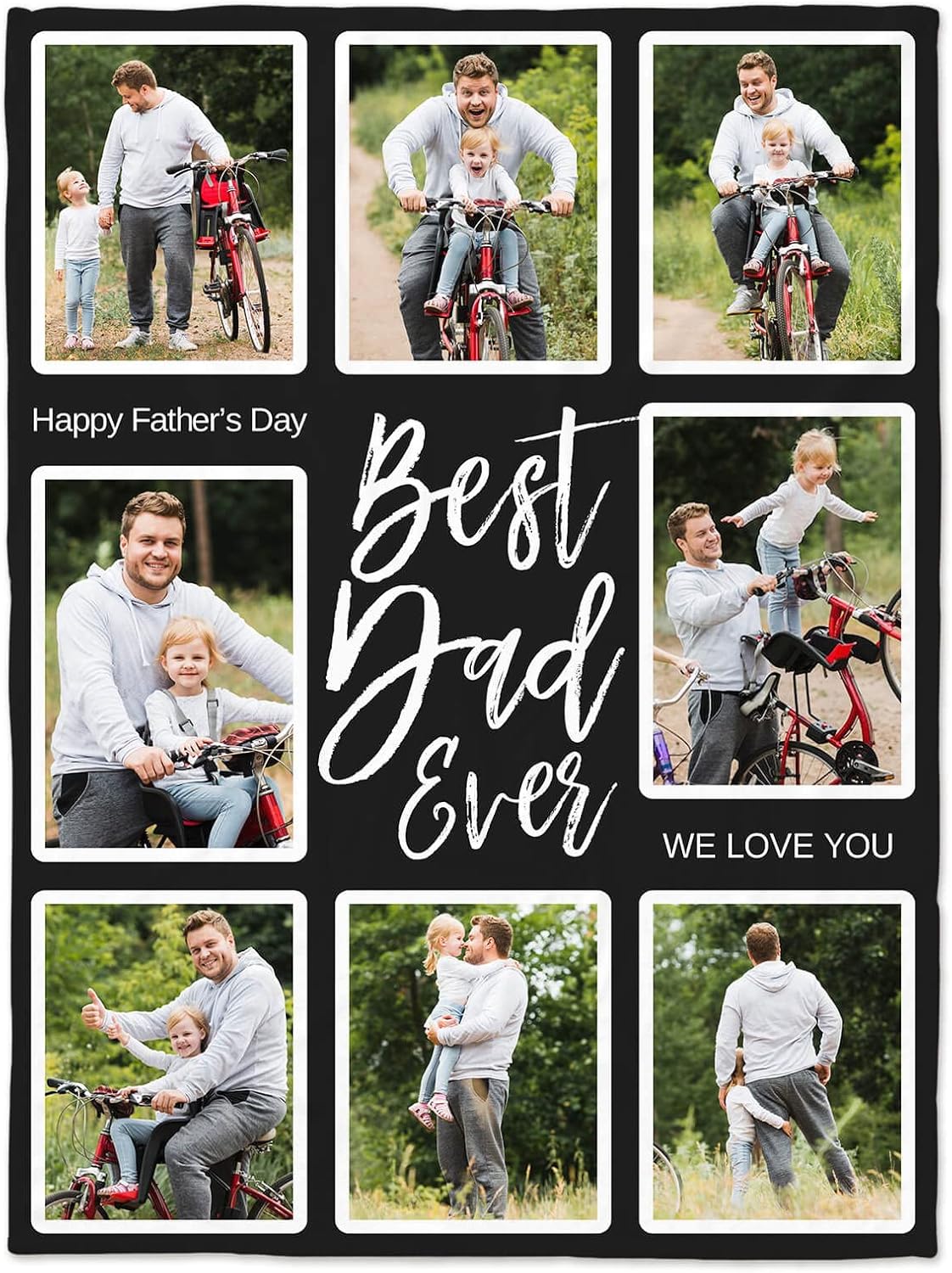 Custom Blankets with Photo, Personalized Photo Blankets Fathers Day Personalized Gifts for Dad from Daughter Son Customized Blanket with Picture