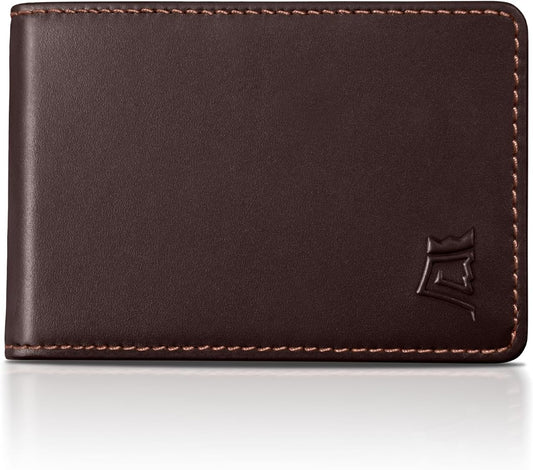 Kings Loot Wallet for Men | Minimalist Slim RFID Blocking Leather Design with Cash Pocket & Card Pull Strap | Holds 1-15 Cards | Stylish & Durable Wallets (Umber)