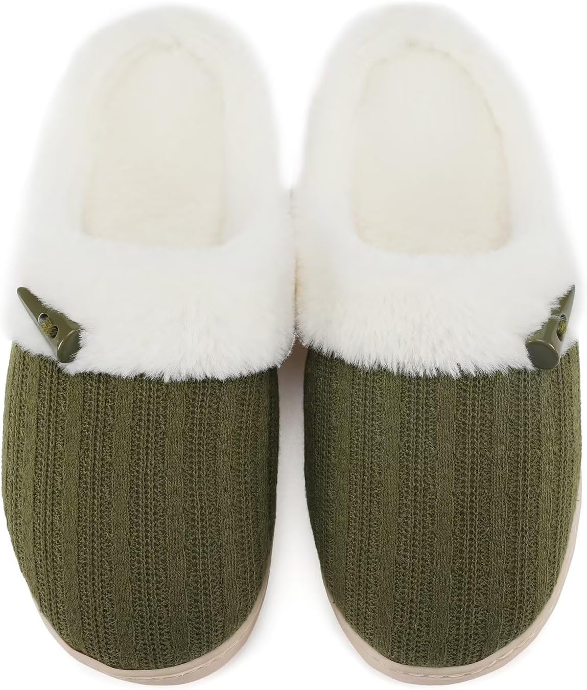 NineCiFun Women's Slip on Fuzzy House Slippers Memory Foam Slippers Scuff Outdoor Indoor Warm Plush Bedroom Shoes with Faux Fur Lining