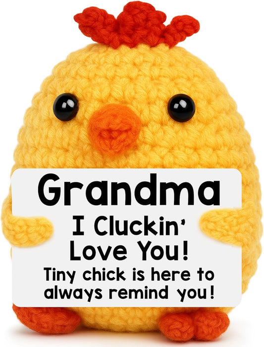 Grandma Gifts for Birthday from Grandkids, Christmas Stocking Stuffers Grandma I Love You Gifts Grandmother Nana Gigi Mimi from Granddaughter Grandson, Thanksgiving Xmas Funny Handmade Crochet Chicken