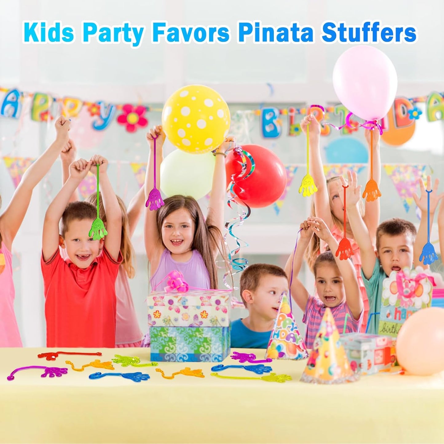 Sticky Hands Bulk 48 PCS Party Favors for Kids 4-8 8-12 Stretchy Sticky Hand Toy Halloween Goodie Bag Stuffers Fillers Treasure Box Toys for Classroom Prizes Students Gifts Birthday Party Supplies