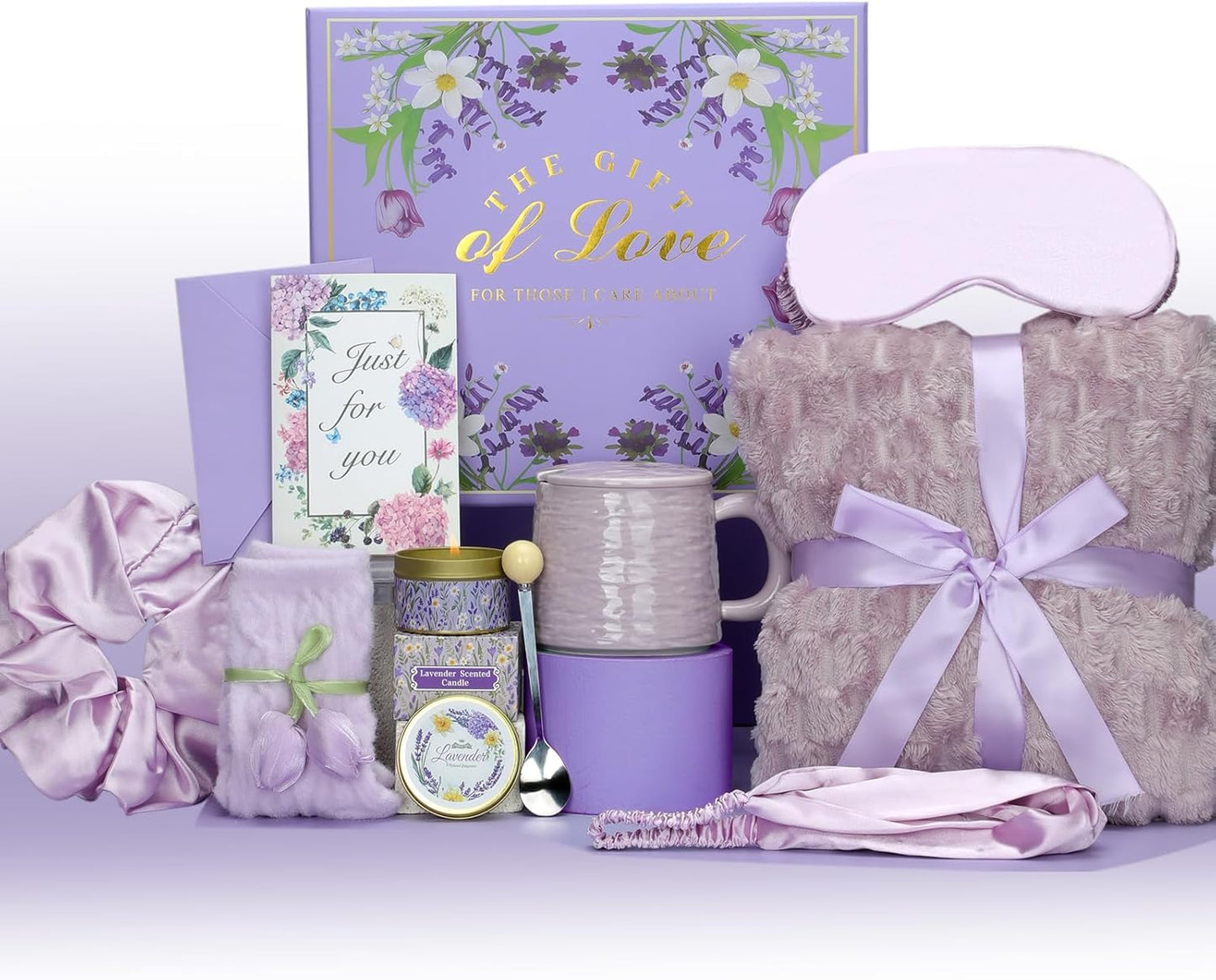 Get Well Soon Gift for Women – Self Care Package with 40”x60” Blanket, Mug, Candle, Socks – Post Surgery Recovery, Thinking of You, Birthday, Sympathy Gift Basket in Luxury Textured Gift Box