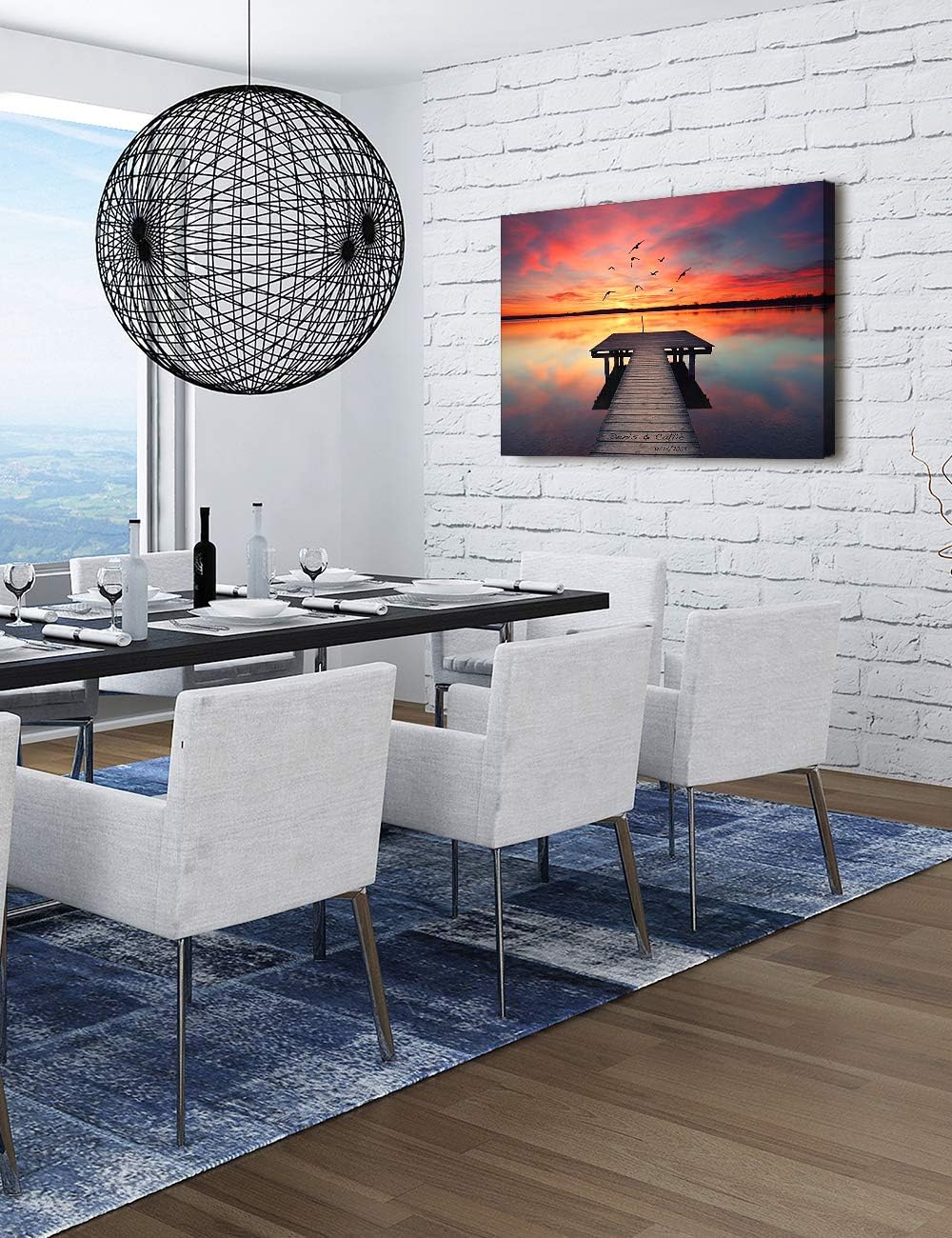 IPIC - Our Own Sunset Personalized Artwork with Names, Customized Gift for Anniversary, Giclee Canvas Wallart. 30x20