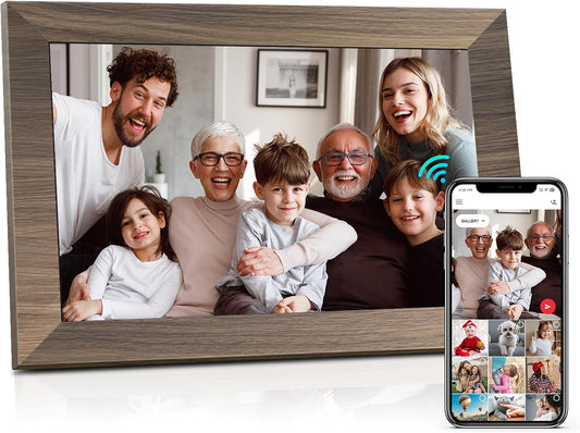WiFi Digital Picture Frame 10.1 Inch, IPS Touch Screen Smart Cloud Digital Photo Frame with 16GB Storage, Wall Mountable, Auto-Rotate, Share Photos from Anywhere Via App