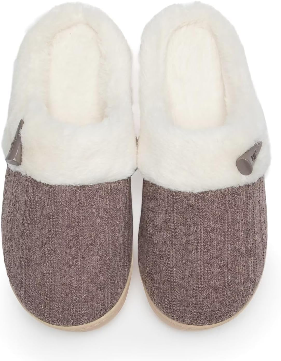 NineCiFun Women's Slip on Fuzzy House Slippers Memory Foam Slippers Scuff Outdoor Indoor Warm Plush Bedroom Shoes with Faux Fur Lining