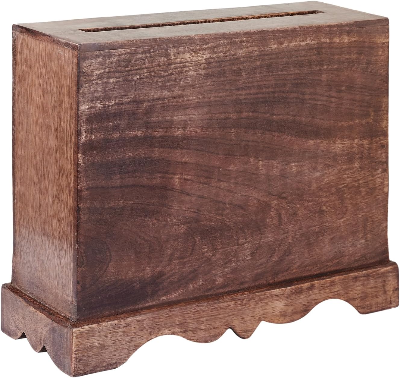 Wedding Card Box with Card Slit and Lock 12"X10"X4.5"- Gift Wishing Well Card Box for Weddings, Receptions, Birthdays, Graduations, Baby Showers, Honeymoon Funds KHND (Walnut)