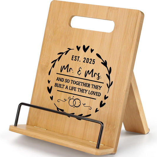 Mr and Mrs Wedding Gifts for Couples 2025, Wedding Gifts for Bride and Groom Cookbook Stand, Gifts for Bridal Shower Engagement Wedding, Mr and Mrs Gifts for Couples Newlyweds Bride to Be