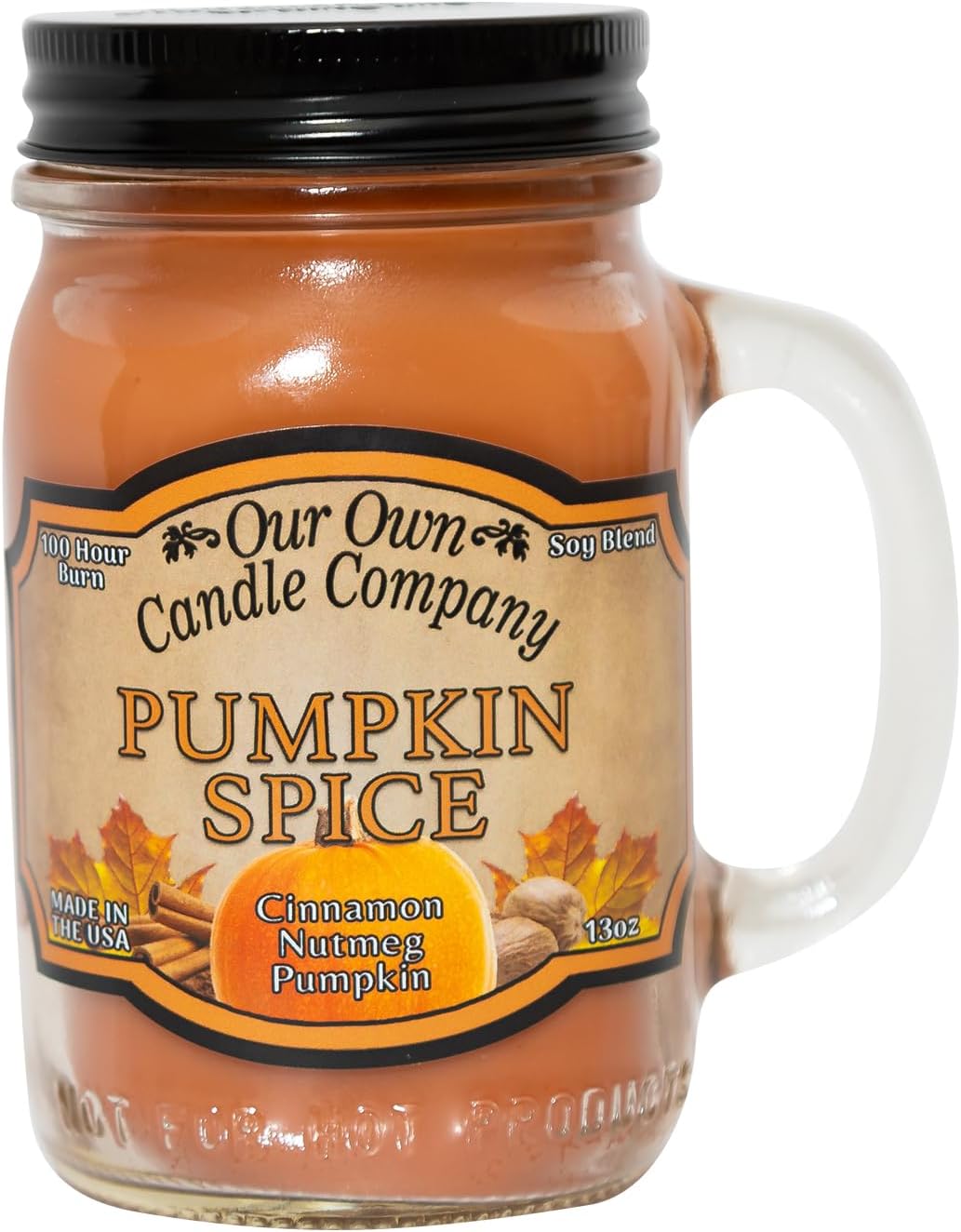 Our Own Candle Company Pumpkin Spice Scented 13 Ounce Mason Jar Candle