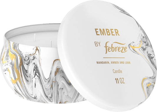 Febreze Scented Candle, Ember Scent, 11 oz 4 Wick Candle, Single Pack