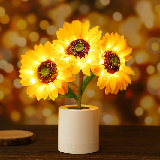 WSYEAR Sunflower Gifts for Women-Sunflowers Flower Lamp Night Light for Bedroom Decor,Birthday Gifts for Her Mom Wife Friends Girlfriend Teacher Grandma
