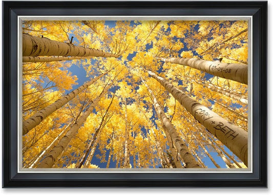 IPIC - Fall in Love, Personalized Framed Wall Art with Names and Date on, Giclee Prints with Solid Wood, Custom Gifts for Wedding Anniversary. Total Framed Size: 27.25" W x 19.25" H