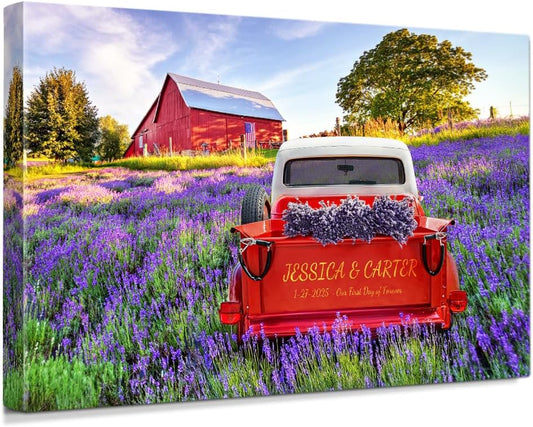 IPIC - Timeless Love Through the Seasons, Spring, Personalized Canvas Wall Art with Names, Custom Gift for Couples, Romantic Anniversary or Wedding Present for Bedroom or Living Room Decor