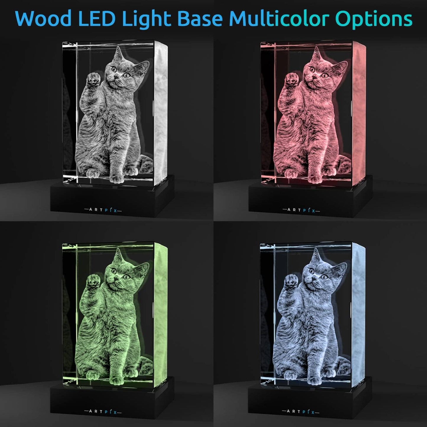 ArtPix 3D Premium Crystal Photo, Personalized Gifts for Women, Wife, Her, Him, Men, Husband, Grandma, Great Customized Gift With Your Own Photo, Custom Glass 3D Laser Etched Picture Wedding