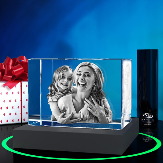 ArtPix 3D Premium Crystal Photo, Personalized Gifts for Women, Wife, Her, Him, Men, Husband, Grandma, Great Customized Gift With Your Own Photo, Custom Glass 3D Laser Etched Picture Wedding