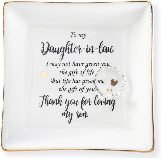 HOME SMILE Ceramic Ring Dish Jewelry Tray for Mom Sister Friends