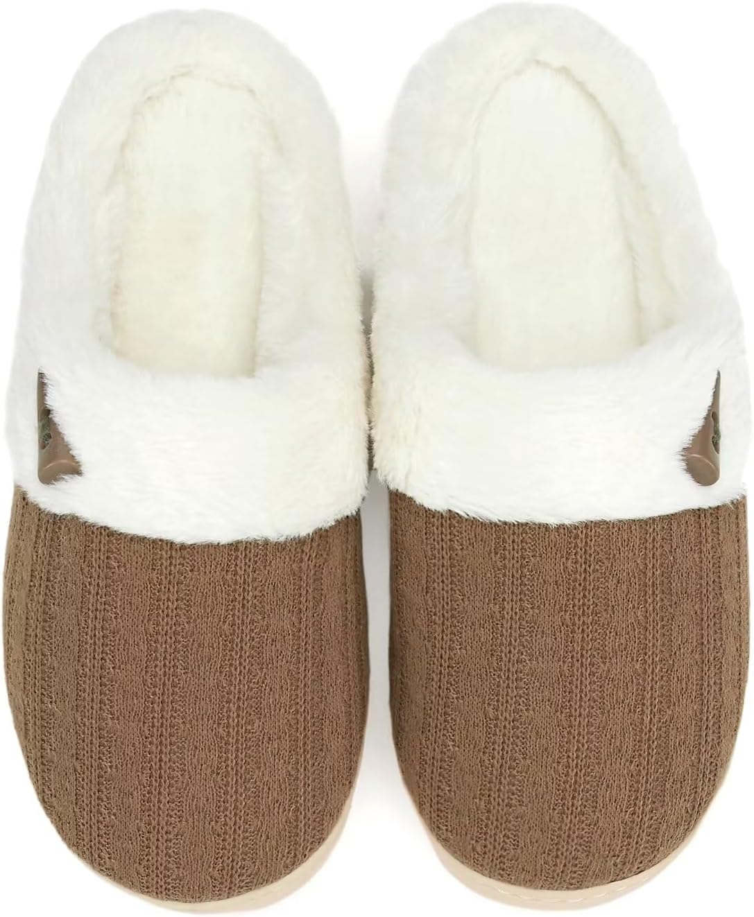 NineCiFun Women's Slip on Fuzzy House Slippers Memory Foam Slippers Scuff Outdoor Indoor Warm Plush Bedroom Shoes with Faux Fur Lining