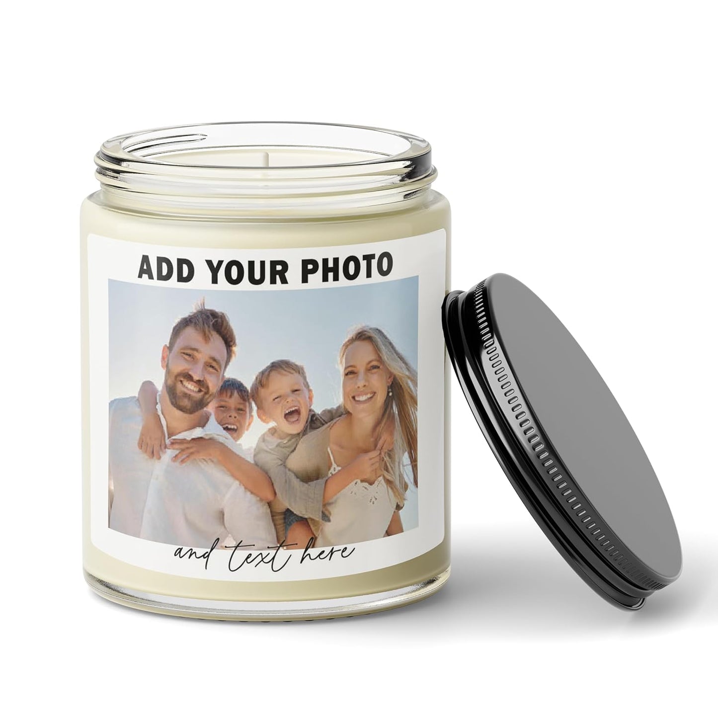 Candle Maker Dude Custom Photo Candle – Add Your Own Photo & Text, Choose from 40+ Scents, Hand Poured in North Carolina – Perfect for Birthdays, Anniversaries, Christmas, Weddings & More
