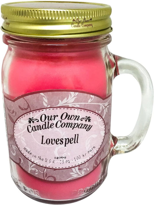 Our Own Candle Company Lovespell Scented 13 Ounce Mason Jar Candle