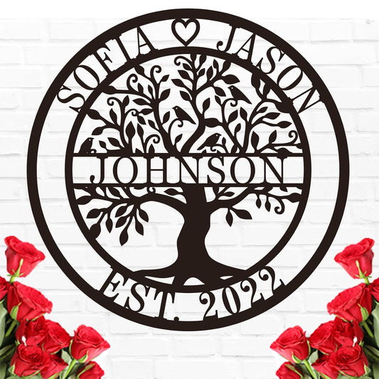 Metal Name Signs Personalized, Custom Tree of Life Signs, Custom Family Name Sign, Last Name Sign, Metal Wall Art, personalized wall decor, Personalized Wedding Gift