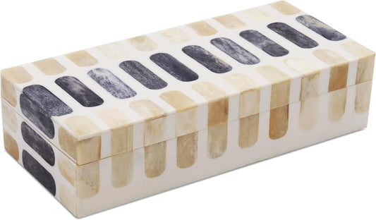 Handicrafts Home Handmade Patisserie Pattern Decorative Box - Storage Organizer, Decor Centrepiece, Memory Keepsakes, Home Decor - Boho Style Treasure Box, Multipurpose Gift - Caramel, 10x4.5x2.5